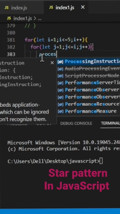 Start pattern in JavaScript 2023. - YouTube