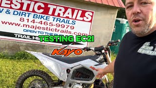We took the ​Kayo eC2i electric dirtbike to Mejastic Trails