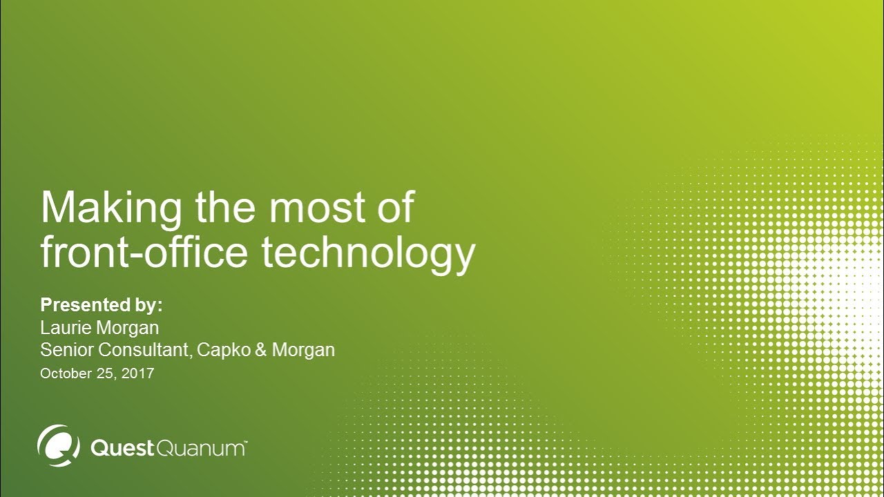 Making the most of frontoffice technology YouTube