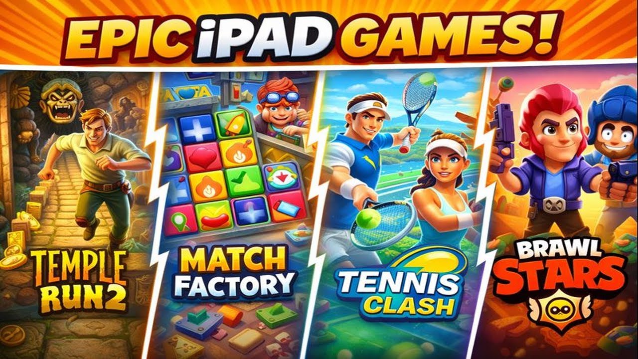 Epic iPad Gameplay: Temple Run 2, Match Factory, Tennis Clash & Brawl Stars 