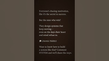 Stop Chasing Motivation – Build Systems That Win | Atomic Habits #shorts #business #attitude