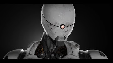 Blender 4.5 Cyborg 3D model Turntable render