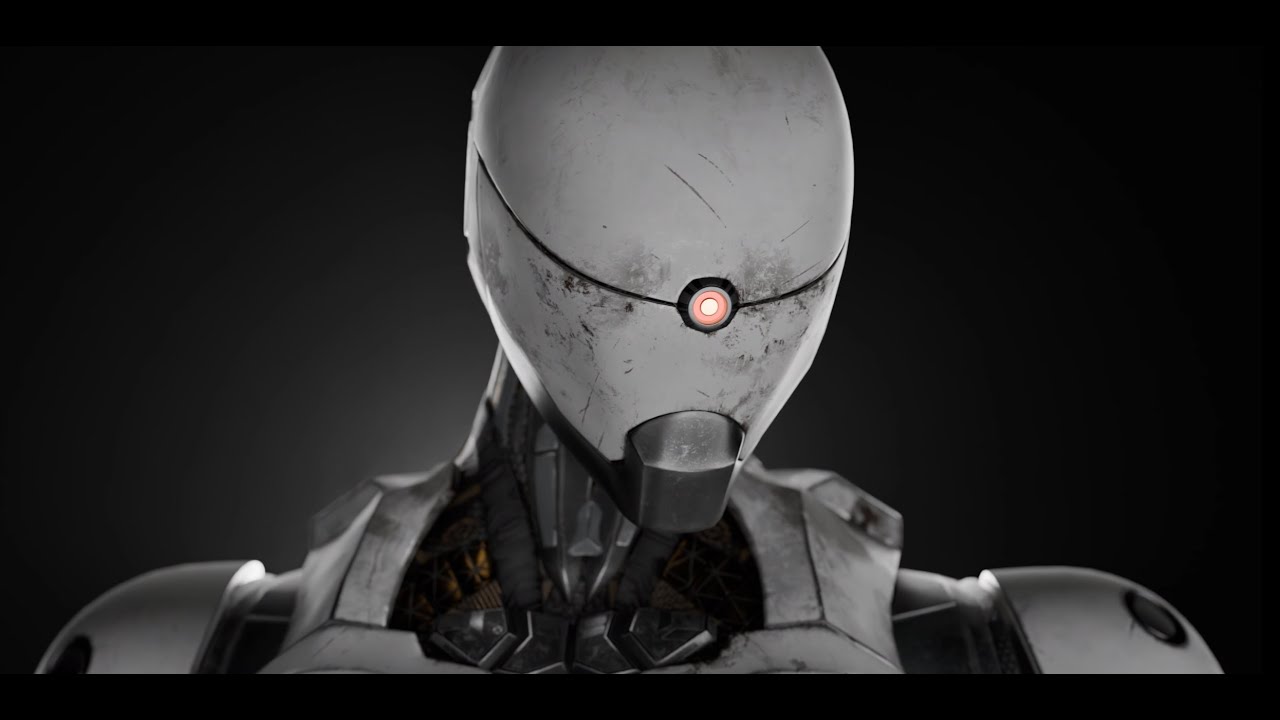 Blender 4.5 Cyborg 3D model Turntable render