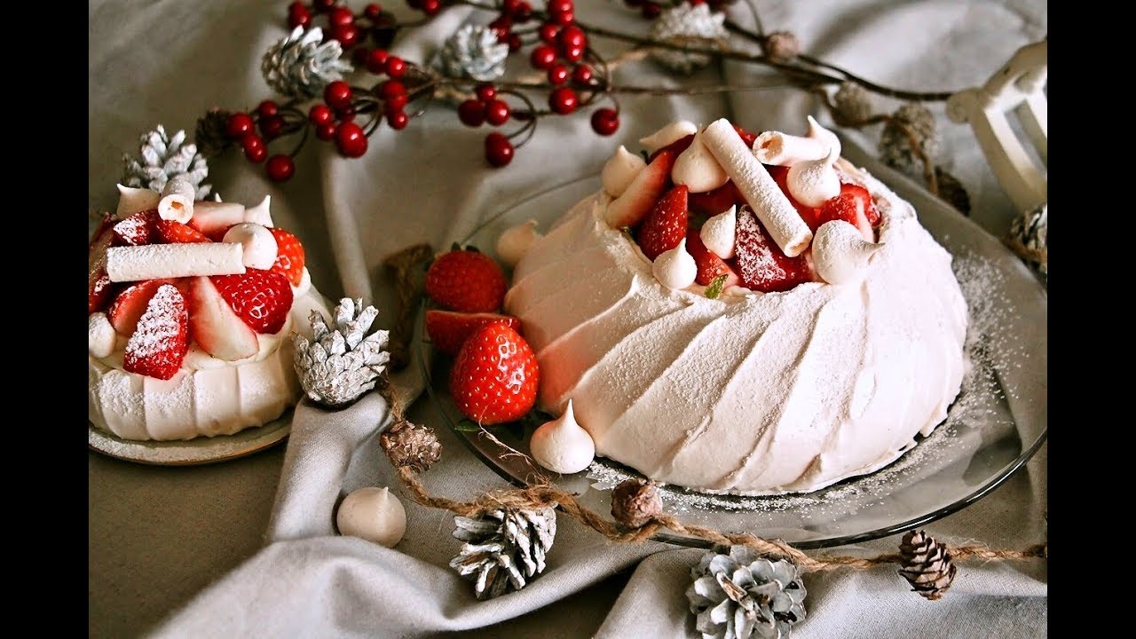 🍓 Клубника Павлова-Клубника Павлова, рождественский торт Strawberry pavlova, christmas cake ┃Brechel