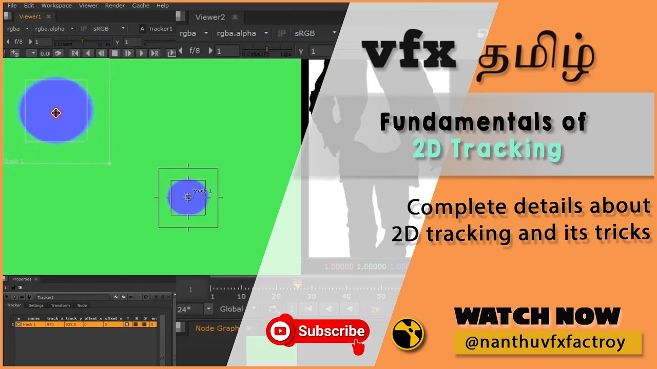 2D(Point) Tracking basic in tamil | Nuke 10.5 | Stabilize and matchmove 