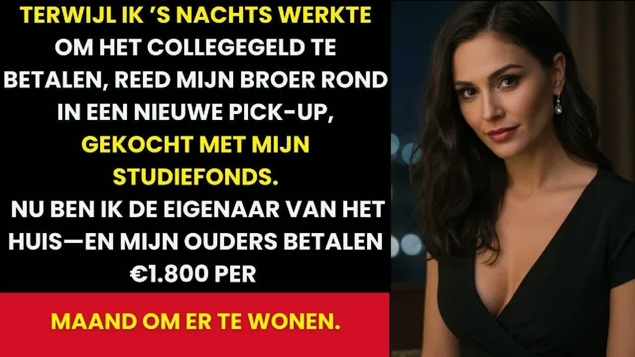 Ik zat aan dezelfde eikenhouten tafel waar mijn grootvader me ooit leerde schaken, toen mijn vader zijn vuist op tafel sloeg en schreeuwde: "Jij bent niets anders dan een profiteur die deze...