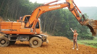 Rent an excavator to dig and level the land - Build new houses and farms | Ana farm