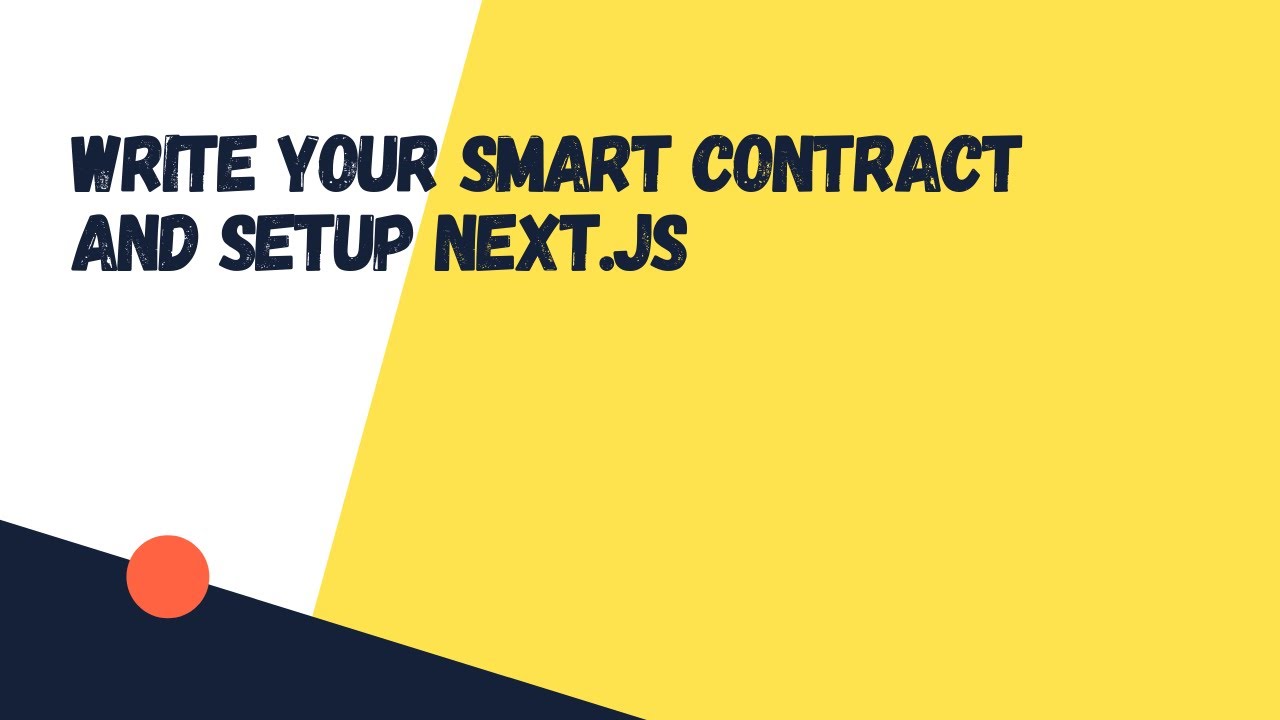 How to setup nextjs and write your first smart contract - YouTube