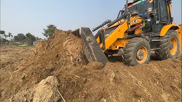 JCB Backhoe Working | Pushing Soil JCB Backhoe Operator @droneplanet2040