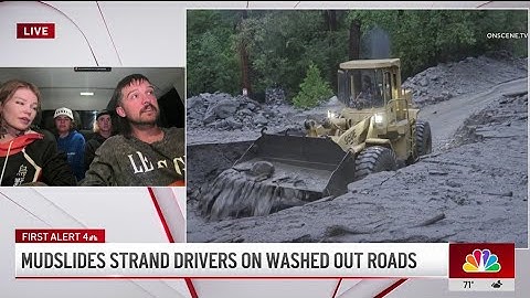 Mudslide traps drivers for hours in San Bernardino County