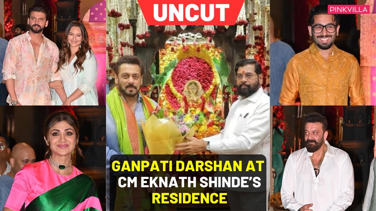 Ganpati Darshan at CM Eknath Shinde's House | Salman Khan, Sonakshi Sinha - Zaheer, Orry | PINKVILLA