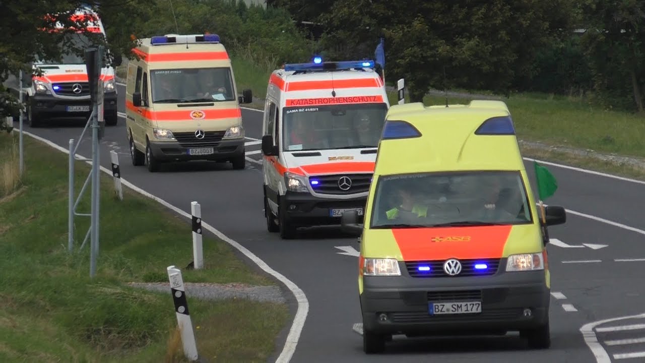 [Zugunglück in Bad Schandau] Einsatzfahrten zur Kat Schutz Übung Schöna 2019