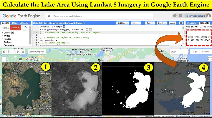 Calculate Lake Area using Landsat 8 Imagery in Google Earth Engine