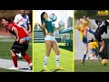 لقطات تثبت ان لا يجب علي النساء لعب كرة القدم 😂😂