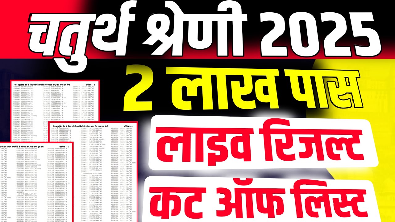 चतुर्थ श्रेणी रिजल्ट जारी |चतुर्थ श्रेणी Cut Off |4th grade Result live |चतुर्थ श्रेणी कट ऑफ लिस्ट