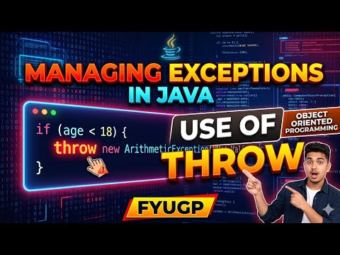 Managing Exception: Throw keyword | exception handling object oriented programming #fyugp