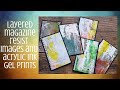 Layered Magazine Resist Images and Acrylic Ink Gel Prints
