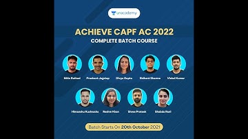 CAPF AC 2022 NEW ONLINE BATCH ON UNACADEMY PLUS