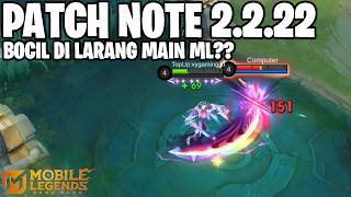 BELERICK NERF, LUNOX NERF, VERIFIKASI USIA AKUN MOONTON - PATCH NOTE 2.2.22 MOBILE LEGENDS