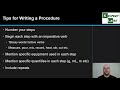 Understanding Procedures and Methods