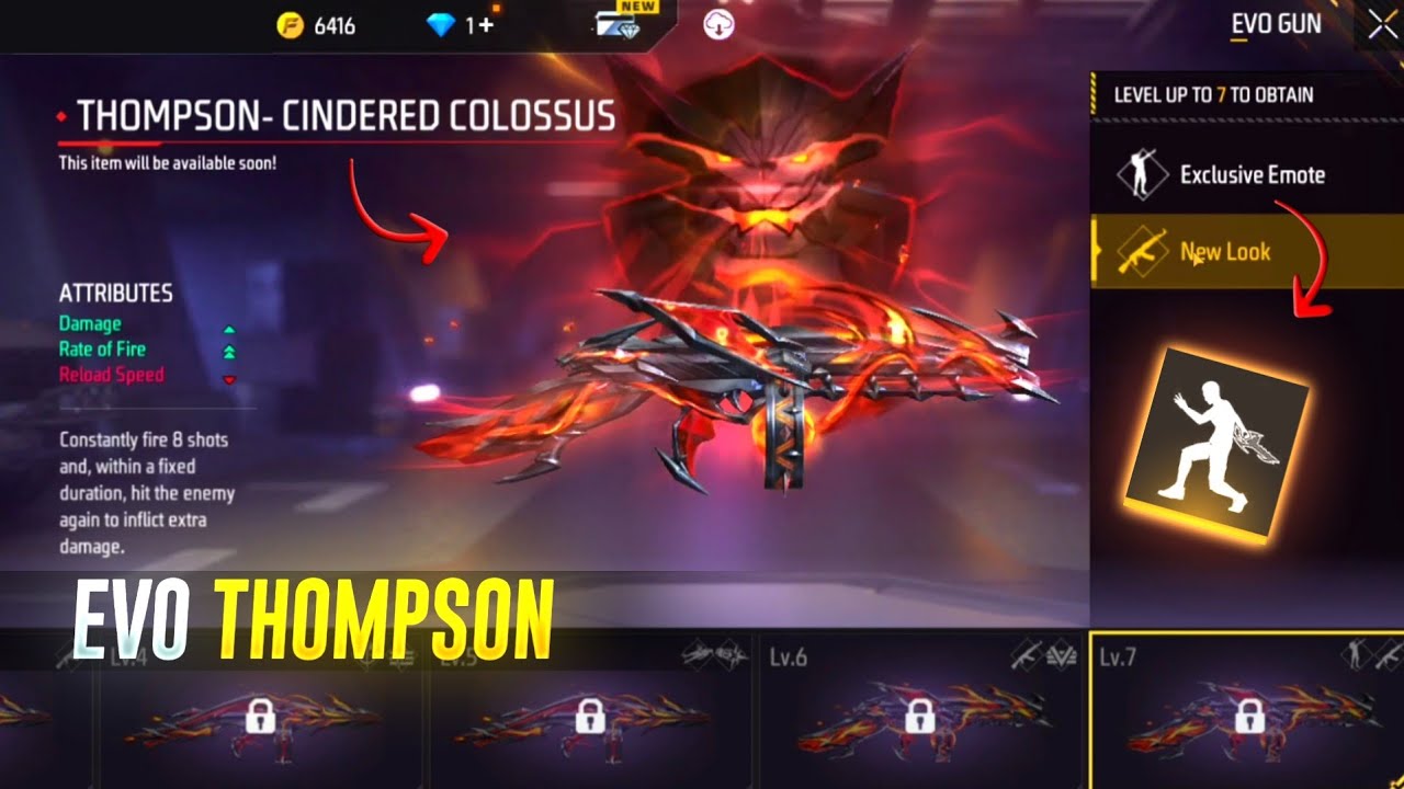 NEXT EVO GUN SKIN FREEFIRE EVO THOMPSON SKIN NEW EVO GUN EVO