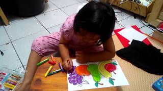 Colouring Page Fruits Aisha,Easy Colouring Tutorial