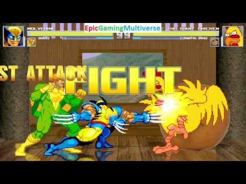 Banshee And Wolverine VS Ernie The Giant Chicken And Annoying Orange In A MUGEN Match / Battle