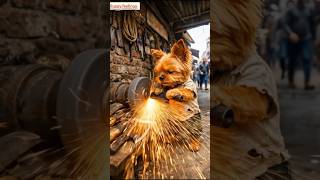 Small Puppy Load Truck Drivingsmall Puppy Hardworking