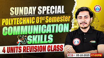 Polytechnic 1st Semester Communication Skills | Sunday Special 4 Units Revision class | Sam Sir