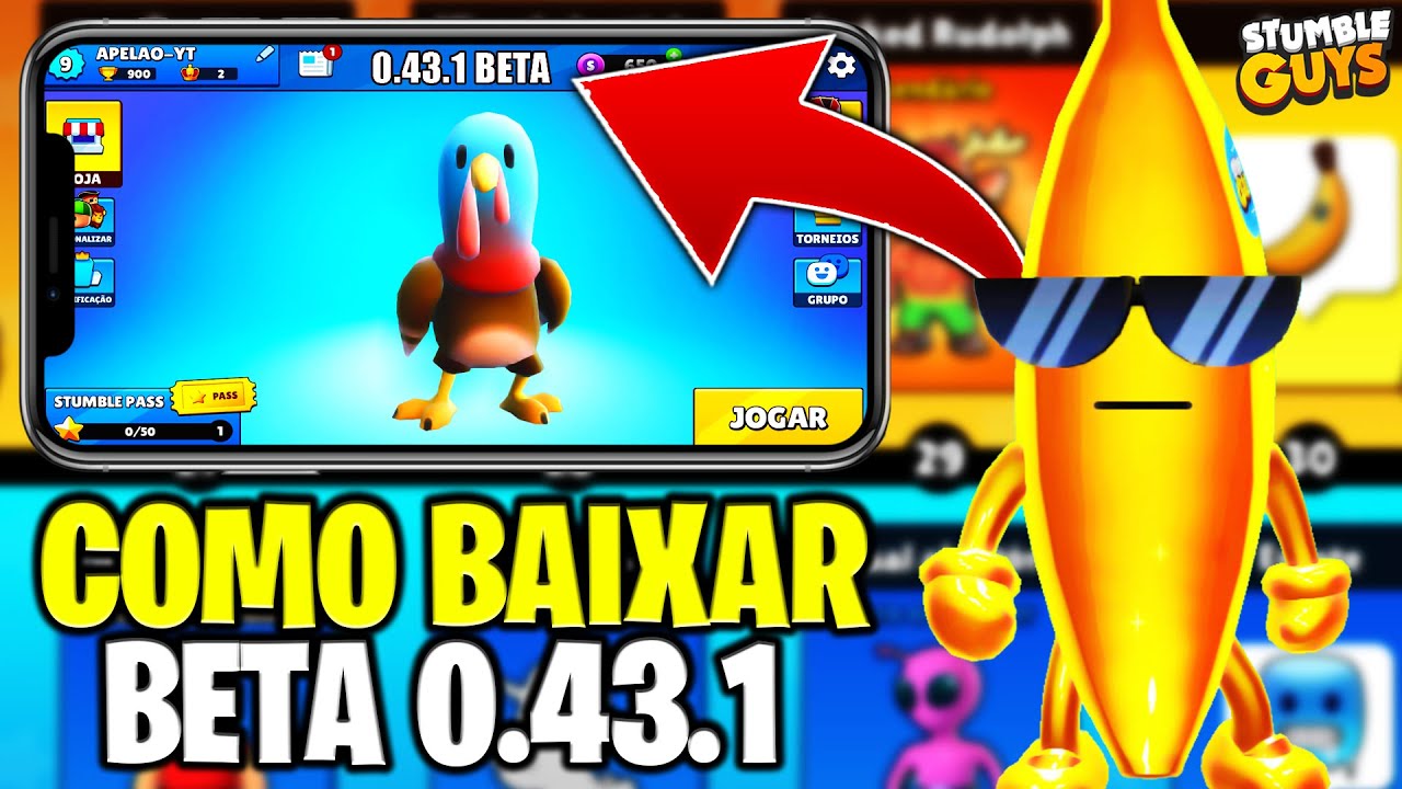 😱 COMO BAIXAR A VERSÃO BETA 0.34 DO STUMBLE GUYS OFICIAL NA PLAY