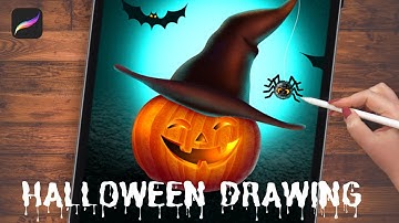 Halloween Art Tutorial // Spooky Pumpkin Step-by-Step Drawing