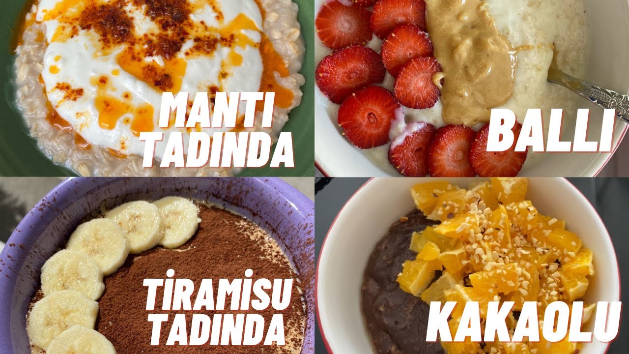 4 FARKLI YULAF LAPASI TARİFİ | Püf Noktaları | Kakaolu, Klasik, Mantı Tadında, Tiramisu Tadında