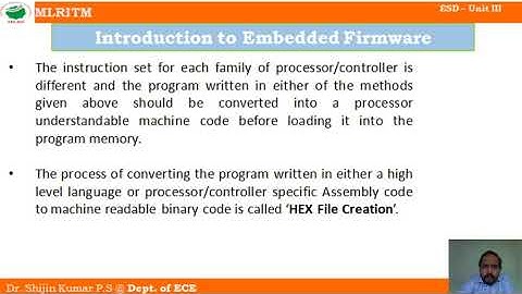 ESD UNIT 3 LECTURE 1_Introduction to Embedded Firmware