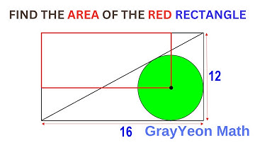 Find the area of the red rectangle  #geometryskills #mathpuzzles #thinkoutsidethebox