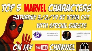 Favorite 5 Marvel Characters with Berknasty and Geeks Drink and Comics Ep 81