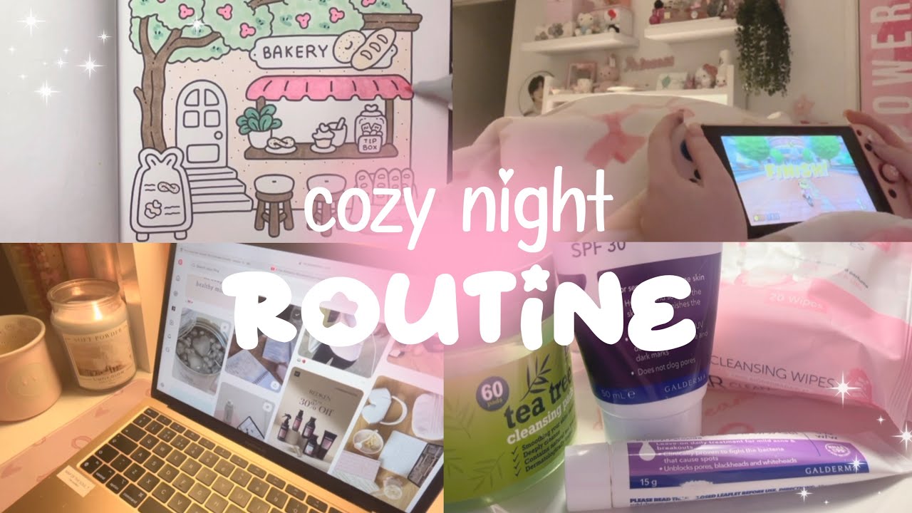 night routine and colour with me ⋆˚౨ৎ ⋆.˚ bath, skincare, pinterest 🫧 - ribbonbrat
