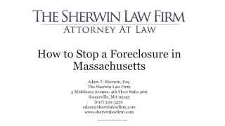 How to Stop a Foreclosure in Massachusetts