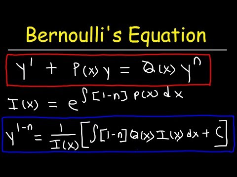 Bernoulli&rsquo;s Equation For Differential Equations