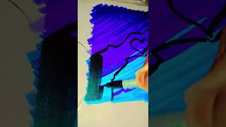 heart 🌈girl art #painting  #brushpen #youtubeshorts