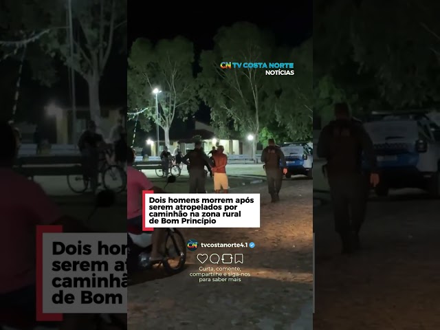Dois homens morreram após serem atropelados por um caminhão-caçamba na noite desta terça-feira (11),
