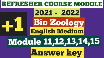 11th English medium Bio Zoology Refresher Course Module 11 to 15 answer key