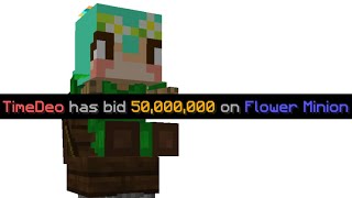 wasting 50,000,000 coins on a flower minion (hypixel skyblock)