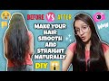 How to make your hair silky and straight naturally  haircare routine  diy