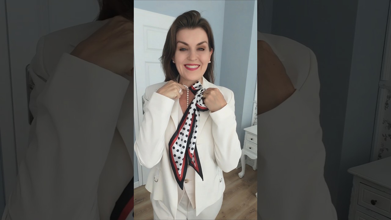 Perły +apaszka , elegancja w innym wydaniu . #stylizacja #trik #autopromocja