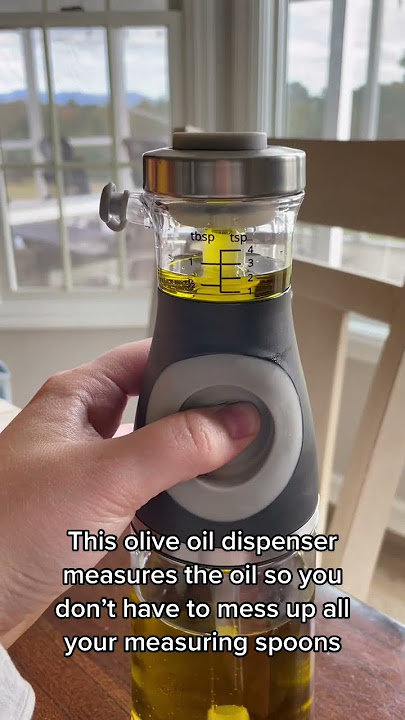 Oil & Vinegar Dispenser With Measuring Cup On The Top – GizModern