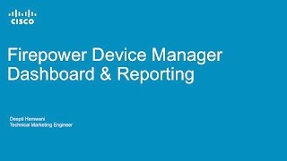 Monitoring and Reporting with Firepower Device Manager