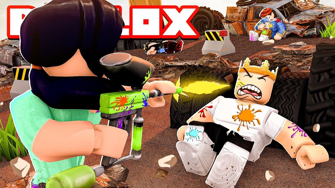 SHOOTING MY BOYFRIEND WITH A PAINTBALL GUN Roblox Big Paintball