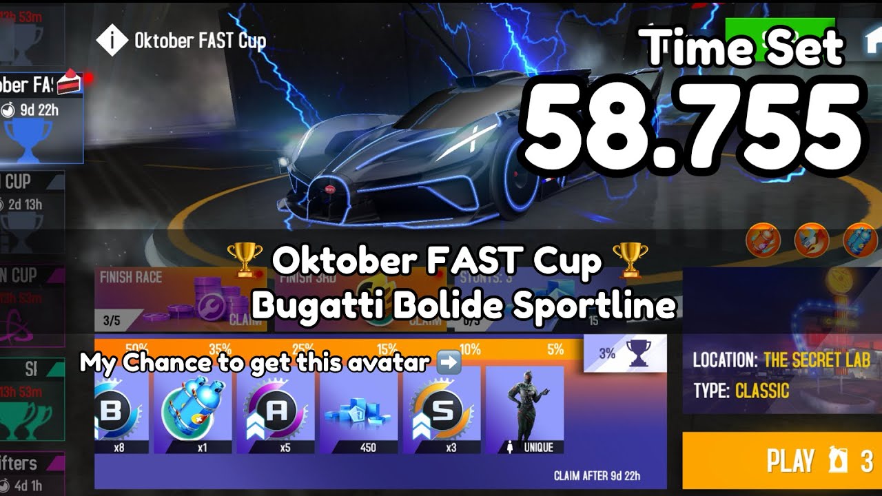 Asphalt 8 - 🏆 Oktober FAST Cup FT Bugatti Bolide Sportline