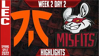 FNC vs MSF Highlights | LEC Spring 2022 W2D2 | Fnatic vs Misfits Gaming