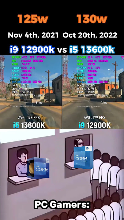 i5 13600k or i9 12900k ? #pc #pcbuilding #pcgaming #benchmark #cpu #computer #gpu #intel
